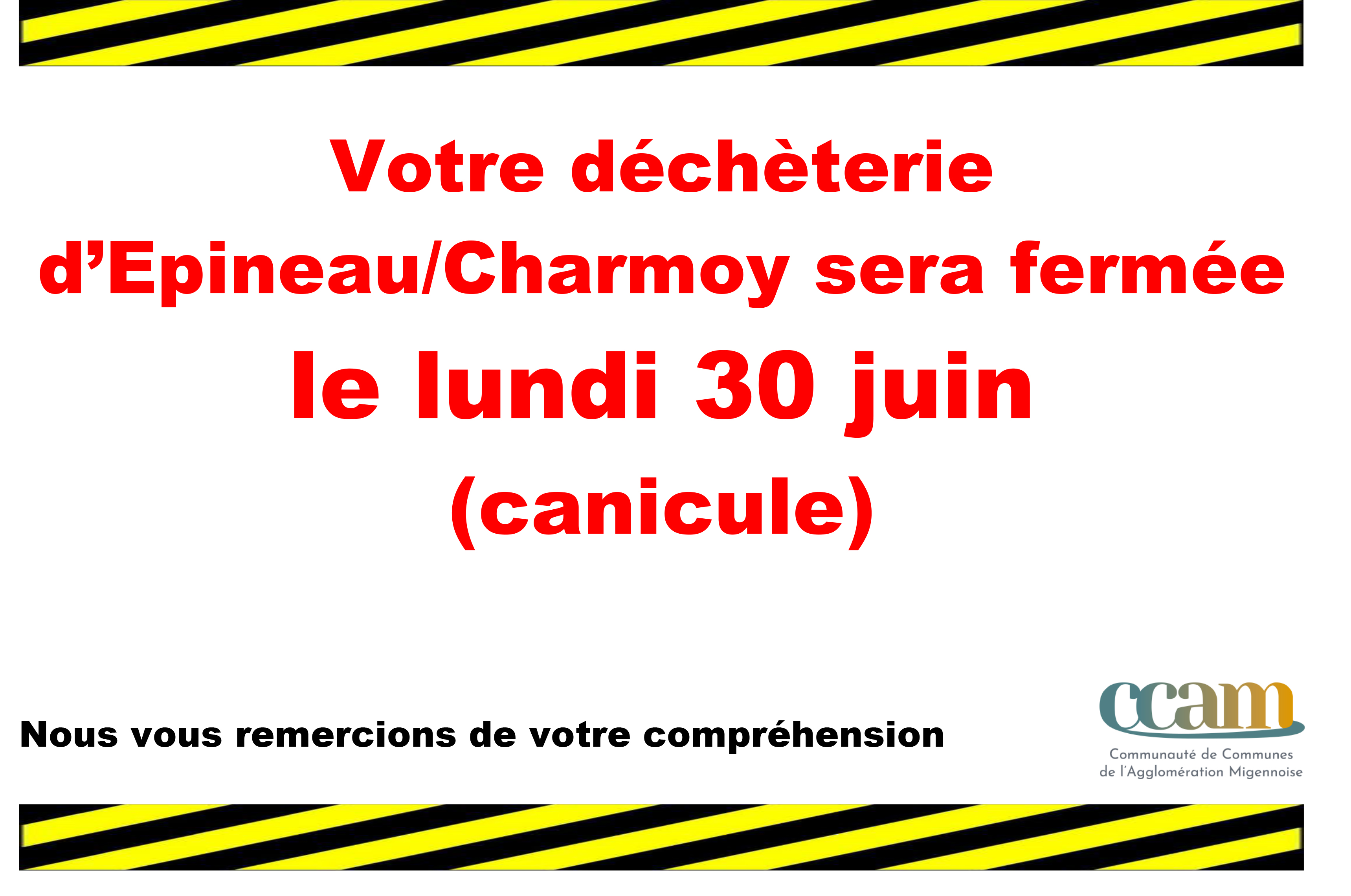 Fermeture exceptionnelle de la déchèterie pour cause de canicule