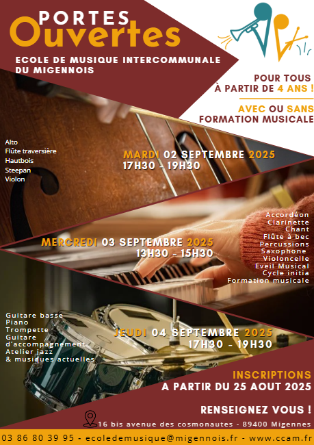 Portes Ouvertes à l’École de Musique Intercommunale : une rentrée en rythme !