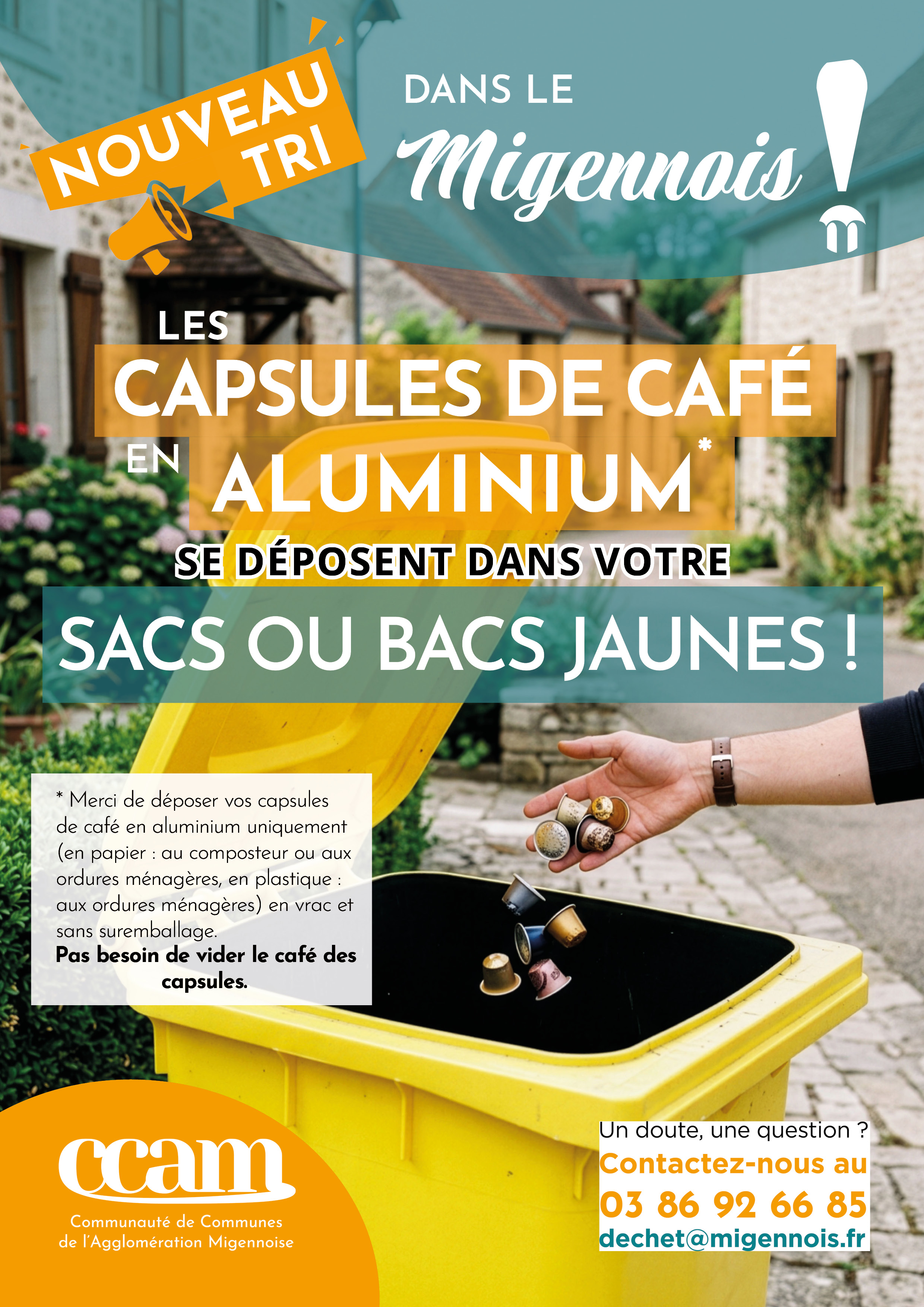 Nouveau geste de tri : les capsules de café en aluminium dans le bac jaune