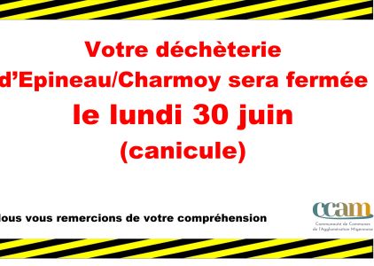Fermeture exceptionnelle de la déchèterie pour cause de canicule