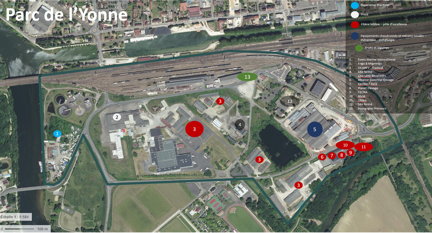 Schema du Parc d'activité de l'Yonne à Migennes