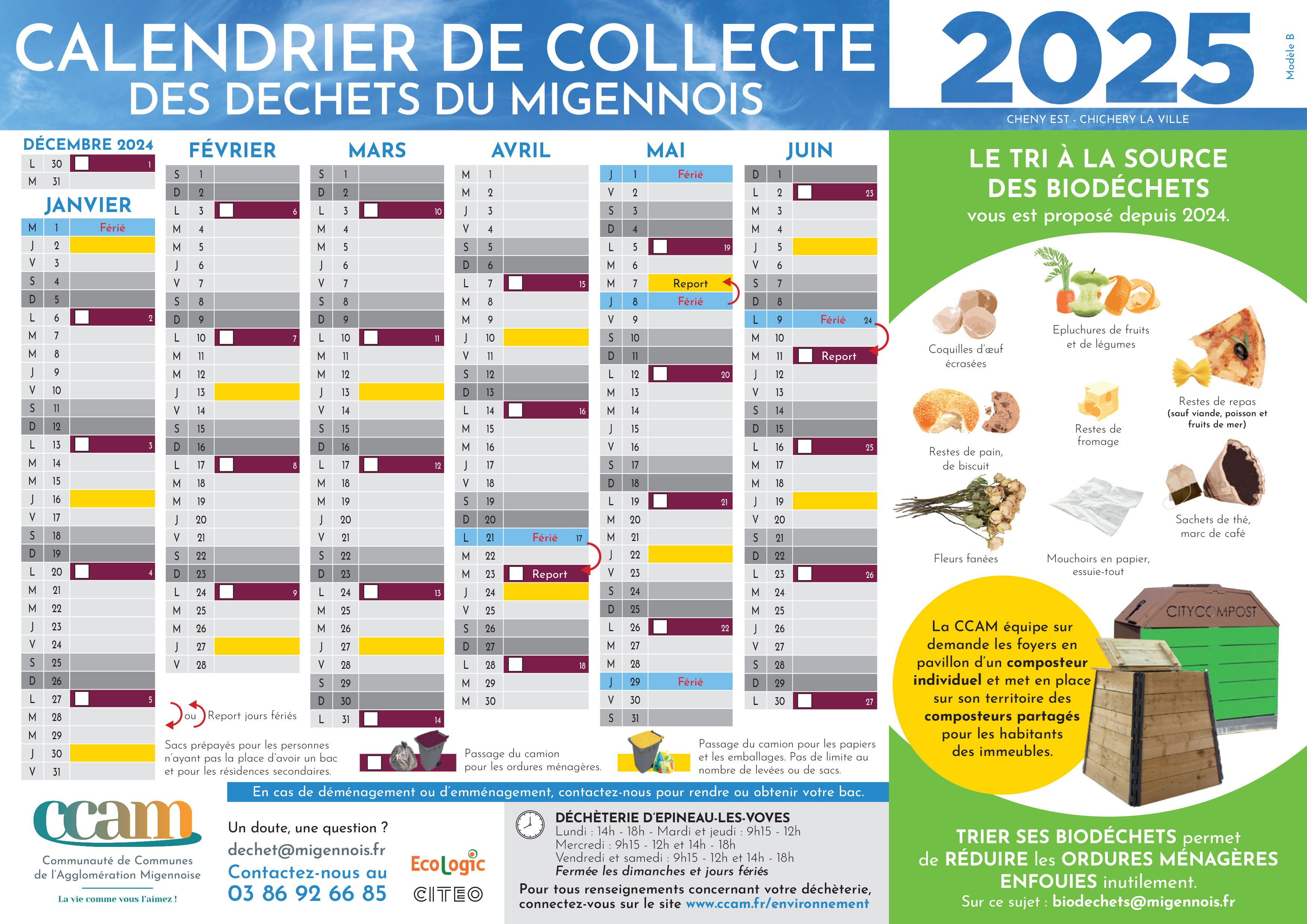 Couverture de Calendrier de Collecte des déchets Cheny Est - Chichery La Ville