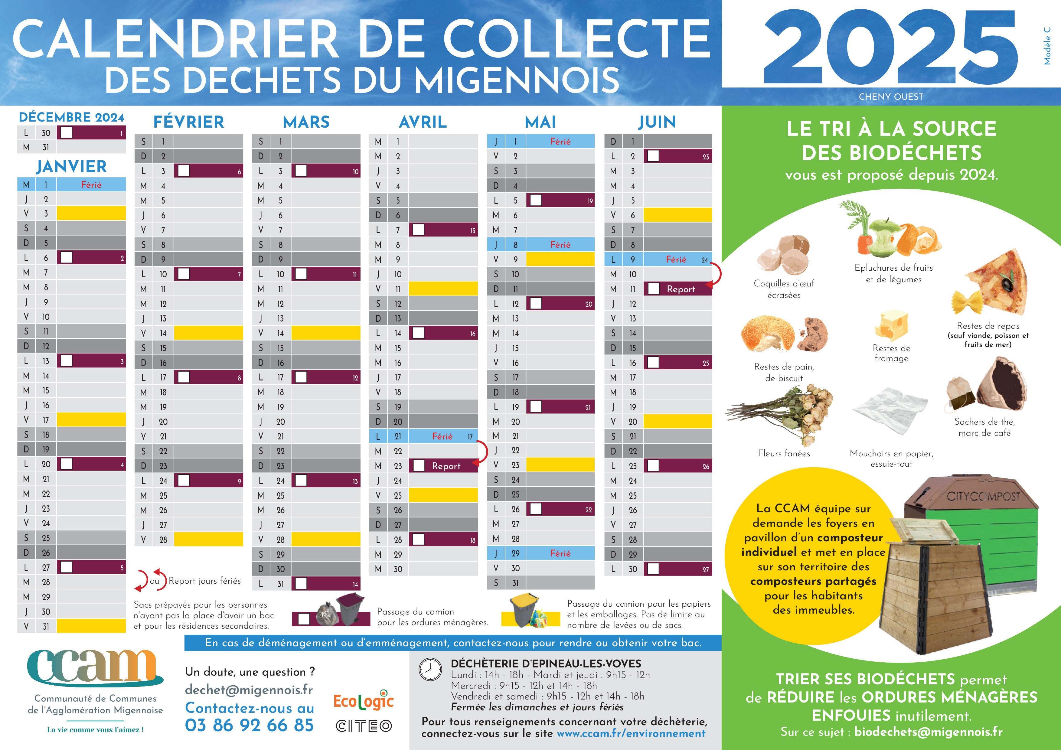 Couverture de Calendrier de Collecte des déchets Cheny Ouest