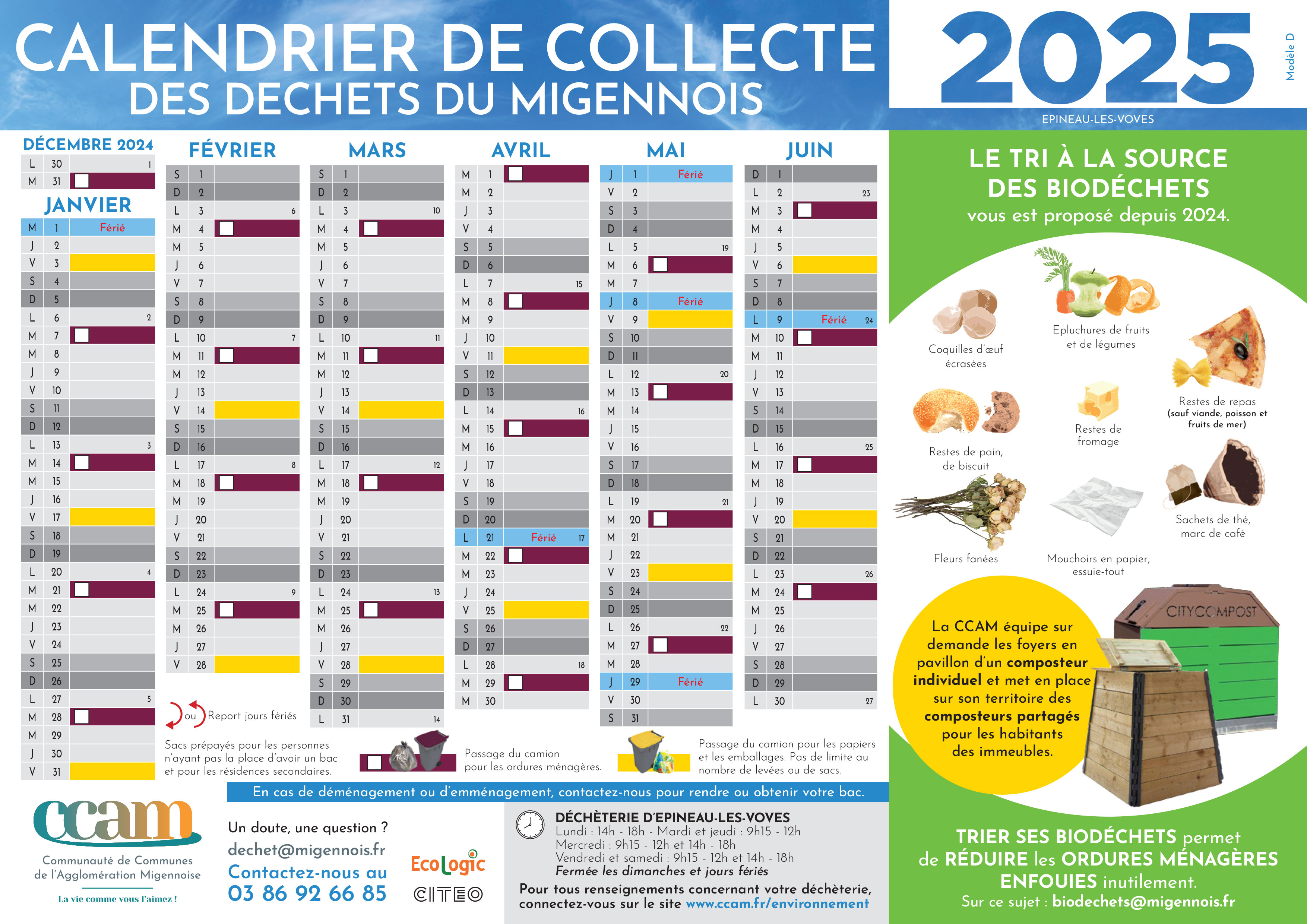 Couverture de Calendrier de Collecte des déchets Epineau les Voves